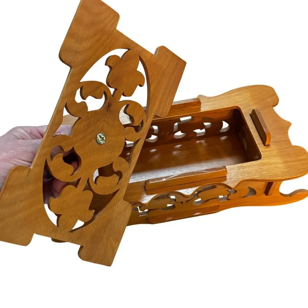Unique carved wood storage box trinkets potpourri keepsakes laser cut holder
